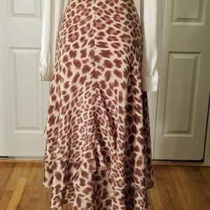 silk animal print skirt